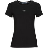 Calvin Klein Jeans Majice s kratkimi rokavi MICRO MONO LOGO SLIM Črna | Shoptok.si
