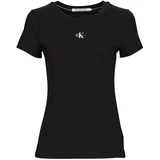 Calvin Klein Jeans Majice s kratkimi rokavi MICRO MONO LOGO SLIM Črna