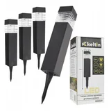 4x solarna podna crna LED vrtna svjetiljka 40cm