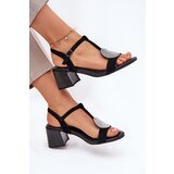 S. BARSKI Leather Heeled Sandals With Decoration D&A | Shoptok.si
