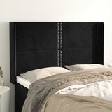  Uzglavlje s ušima crno 147x16x118/128 cm baršunasto | shoptok.hr