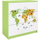  Dječja komoda - KARTA SVIJETA - zelena | shoptok.hr