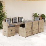  9-dijelni vrtni blagovaonski set od poliratana s jastucima bež | shoptok.hr
