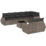  9-dijelni set vrtnih sofa od poliratana s jastucima sivi | shoptok.hr