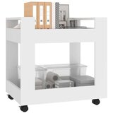 Kolica za radni stol bijela 60x45x60 cm od konstruiranog drva | shoptok.hr