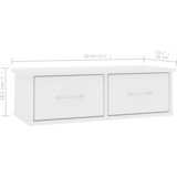  Zidna polica s ladicama bijela 60x26x18,5 cm konstruirano drvo | Eponuda.ba