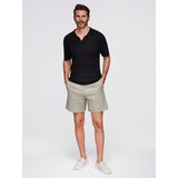 Ombre Men's buttonless polo shirt with open collar - black | shoptok.hr