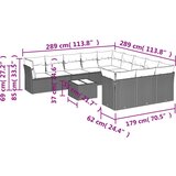 vidaXL 12-dijelni set vrtnih sofa od poliratana s jastucima smeđi | shoptok.hr