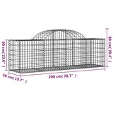  Lučne gabionske košare 50 kom 200x50x60/80 cm pocinčano željezo | shoptok.hr