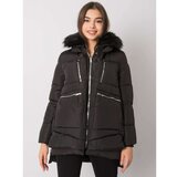 Fashion Hunters Women's black winter jacket with a hood Cene