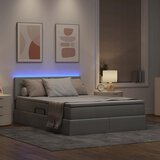  LED krevet za pohranu s madracem Svjetlosiva 140 x 190 cm | shoptok.hr