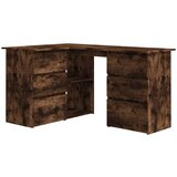  Kutni radni stol dimljeni hrast 145x100x76 cm konstruirano drvo | shoptok.hr
