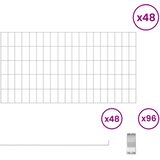  Ograda za vrt s kolčićima 48 pcs 95 x 50 cm Mesh Srebrna | Eponuda.com