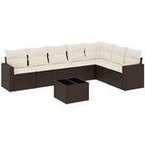 vidaXL 8-dijelni set vrtnih sofa s jastucima smeđi od poliratana | shoptok.hr