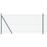 vidaXL Varjena žična ograja s 13 flanšnimi stebri Zelena 0.8x100 m Jeklo | Shoptok.si