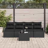 Sjedeća garnitura za vrt 5 kom. 4-Broj sjedala Crna poliratan 234 x 62 x 69 cm | shoptok.hr