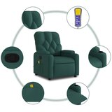  Masažni naslonjač od tkanine tamnozeleni | shoptok.hr