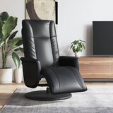 Maison Chic Naslanjač - Relax naslanjač z naslonom za noge črno umetno usnje, (22040240) | Shoptok.si