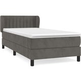 Box spring postelja z vzmetnico temno siva 90x200 cm žamet, (20898863) | Shoptok.si