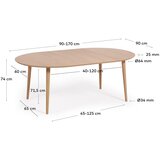 Kave Home Okrogla raztegljiva jedilna miza v hrastovem dekorju ø 90 cm Oqui – | Shoptok.si