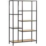 Unique Furniture Crna/u prirodnoj boji biblioteka u dekoru hrasta 80x146x35 cm Altino – | shoptok.hr