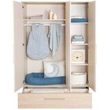 Roba Kremno bela/v naravni barvi otroška garderobna omara v hrastovem dekorju 118x190x52 cm Sidney – | Shoptok.si