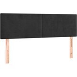 vidaXL Box spring postelja z vzmetnico LED črna 140x190 cm žamet | Shoptok.si