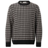 Selected Puloverji Mikolas Knit - Black/Demitasse Črna Cene