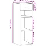  Komoda boja smeđeg hrasta 30x42,5x93 cm od konstruiranog drva | shoptok.hr