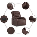 vidaXL Električni naslanjač s funkcijo vstajanja rjavo umetno usnje, (20926987) | Shoptok.si