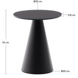 Kave Home Okrogla stranska mizica s stekleno mizno ploščo ø 30 cm Wilshire – | Shoptok.si