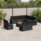  12-dijelni set vrtnih sofa od poliratana s jastucima crni | shoptok.hr