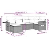  6-dijelni set vrtnih sofa s jastucima crni od poliratana | shoptok.hr