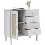  Komoda SENJA bijela izgled ratana 80x40x80 cm masivna borovina | Eponuda.com