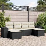 vidaXL 6-dijelni set vrtnih sofa s jastucima crni od poliratana | shoptok.hr