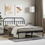  Metalni okvir za krevet s uzglavljem crni 140x190 cm | shoptok.hr