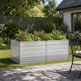  Povišeni vrtni krevet Srebrna 160 x 80 x 55 cm cinkani | shoptok.hr