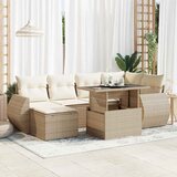 Maison Chic Seti vrtnega pohištva - Vrtna garnitura - Vrtni pohištvo set 7-delna z blazinami bež poli ratan, (21807812) | Shoptok.si