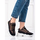 SHELOVET women's sneakers black with pattern Cene