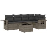  6-dijelni set vrtnih sofa od poliratana s jastucima sivi | shoptok.hr
