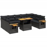 Maison Chic Seti vrtnega pohištva - Vrtna garnitura - Vrtni pohištvo set 11-delna z blazinami črn poli ratan, (21815221) | Shoptok.si