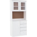 Maison Chic Komoda - Predalnik ALTA bela 77x35x165 cm trdna borovina, (21722099) | Shoptok.si