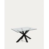 Kave Home Crni stolić za kavu sa staklenom pločom stola 70x130 cm Argo – Cijene
