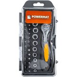 Powermat SET BITOVA I NASADNIH KLJUČEVA S ČEGRTALJKOM + PRODUŽETAK 75 mm 38 kom. (KUTIJICA) PM-ZBN-38ZN | shoptok.hr