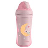 Kikka Boo Šolja sa slamkom Moony Me 220ml Pink Cene