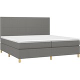  Krevet s oprugama i madracem tamnosivi 200 x 200 cm od tkanine | shoptok.hr