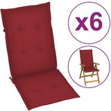vidaXL Blazine za vrtne stole 6 kosov vinsko rdeče 120x50x3 cm Cene