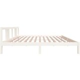  Posteljni okvir bel iz trdnega lesa 200x200 cm, (20645279) | Shoptok.si