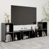  6-dijelni set TV ormarića visoki sjaj sivi konstruirano drvo | shoptok.hr