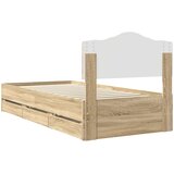  Krevetna konstrukcija s ladicama Sonoma hrast 100 x 200 cm Smeđa 206 x 102 x 90 cm | Shoptok.si